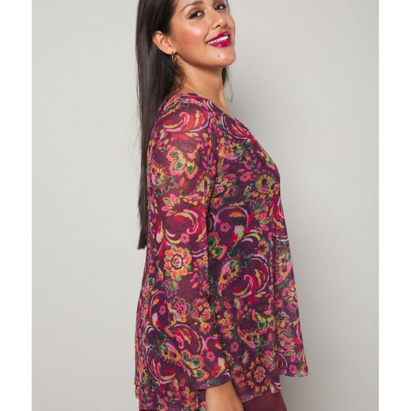 CAMISETA EVASE TUL ESTAMPADO