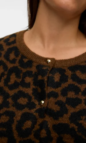 CHAQUETA LEOPARDO BOTON DORADO