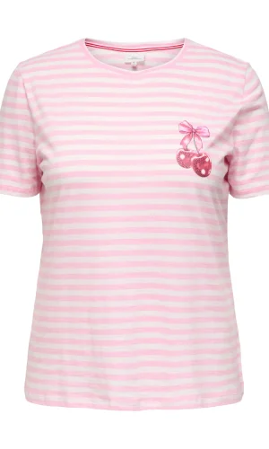 CAMISETA CEREZAS Y RAYAS