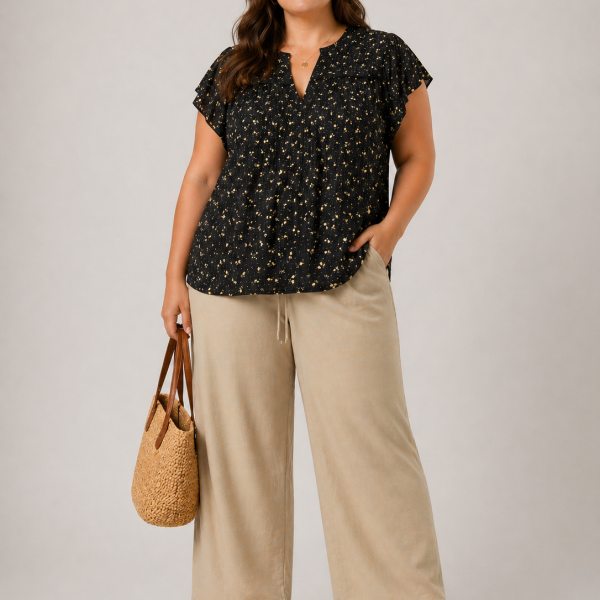 BLUSA FLORES VOLANTE HOMBRO